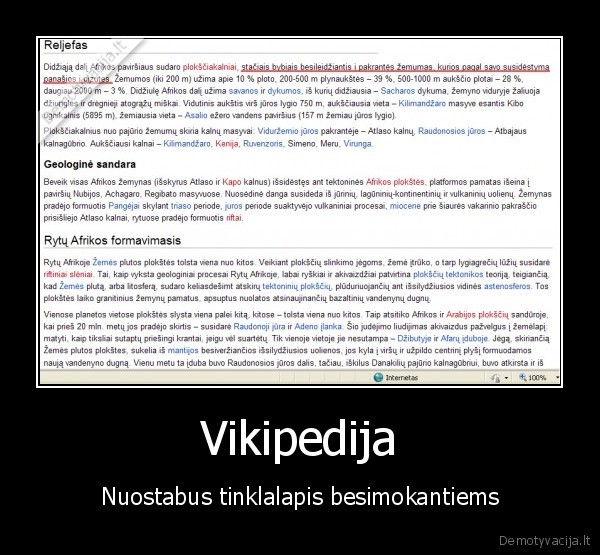 Vikipedija - Nuostabus tinklalapis besimokantiems